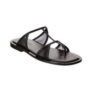 Ferragamo Gioventu Leather & Mesh Sandal, Black
